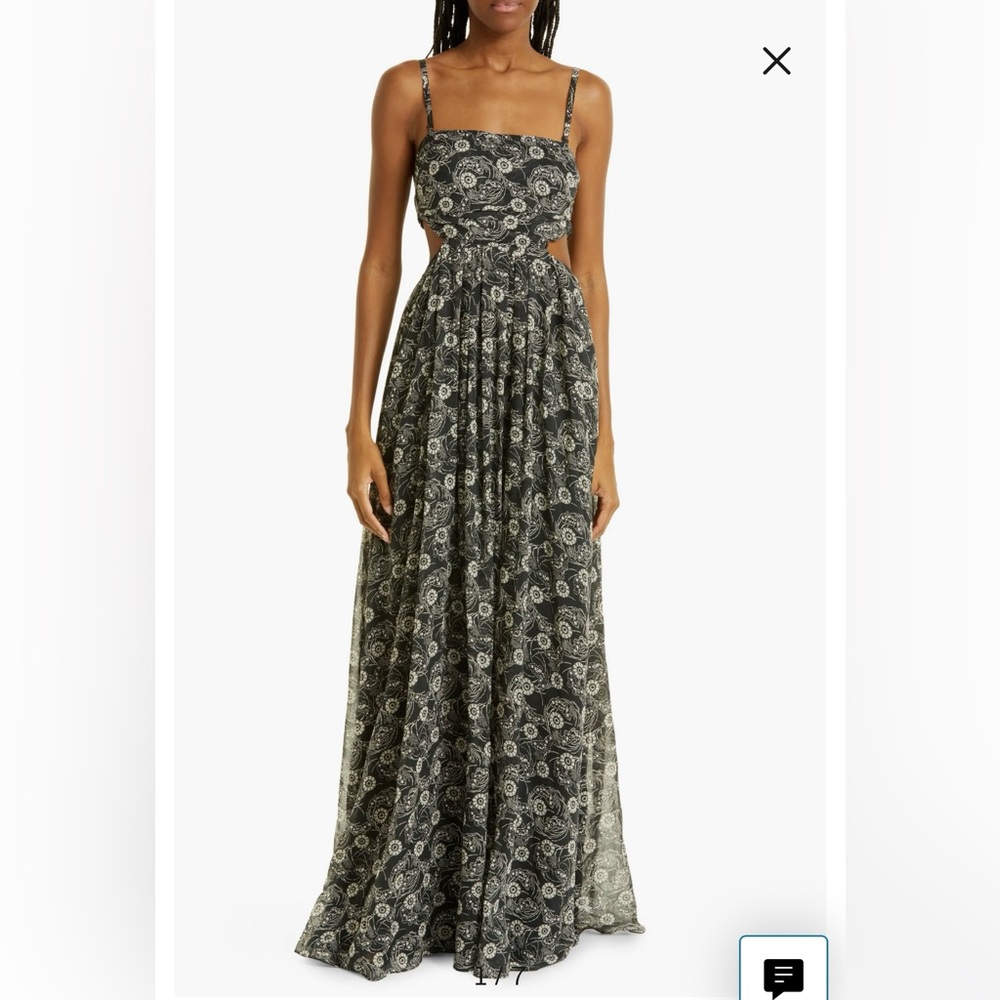 Rebecca Taylor Black and White Halter Gown